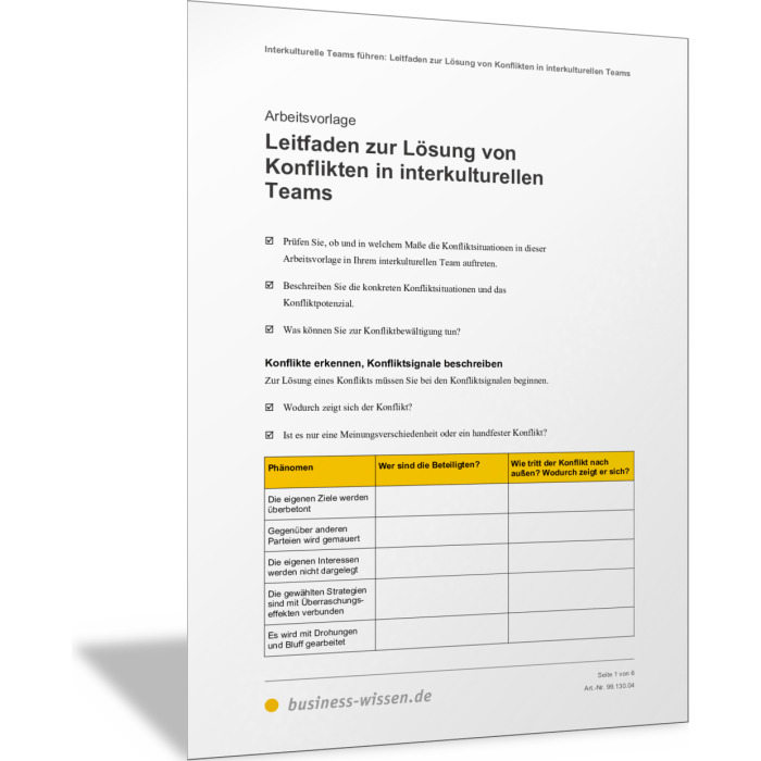 Konfliktlösung in interkulturellen Teams